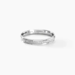 Alliance Caroline Sablee Ruban Plat Or Blanc