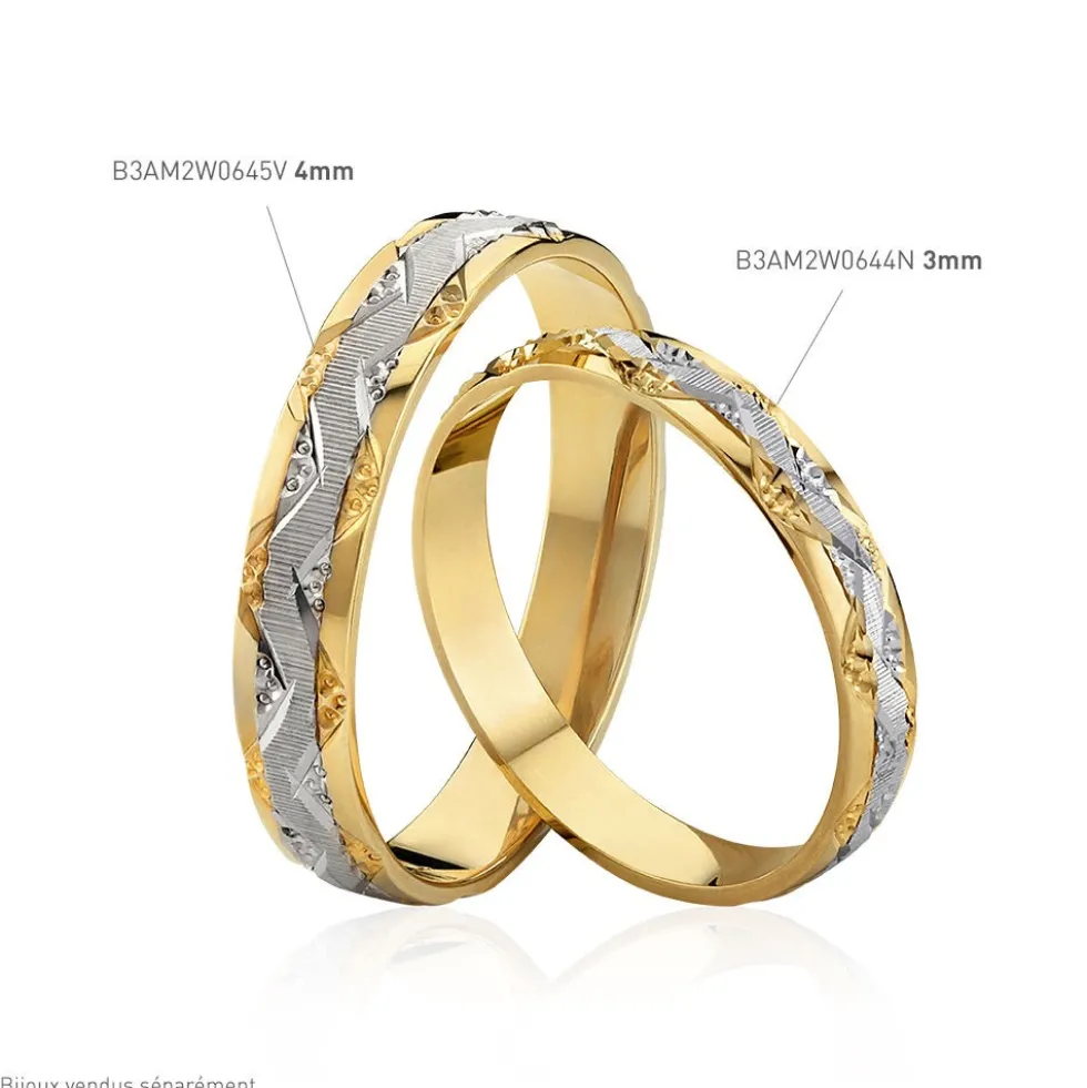 Alliance Clotilde Demi Jonc Classique Or Bicolore