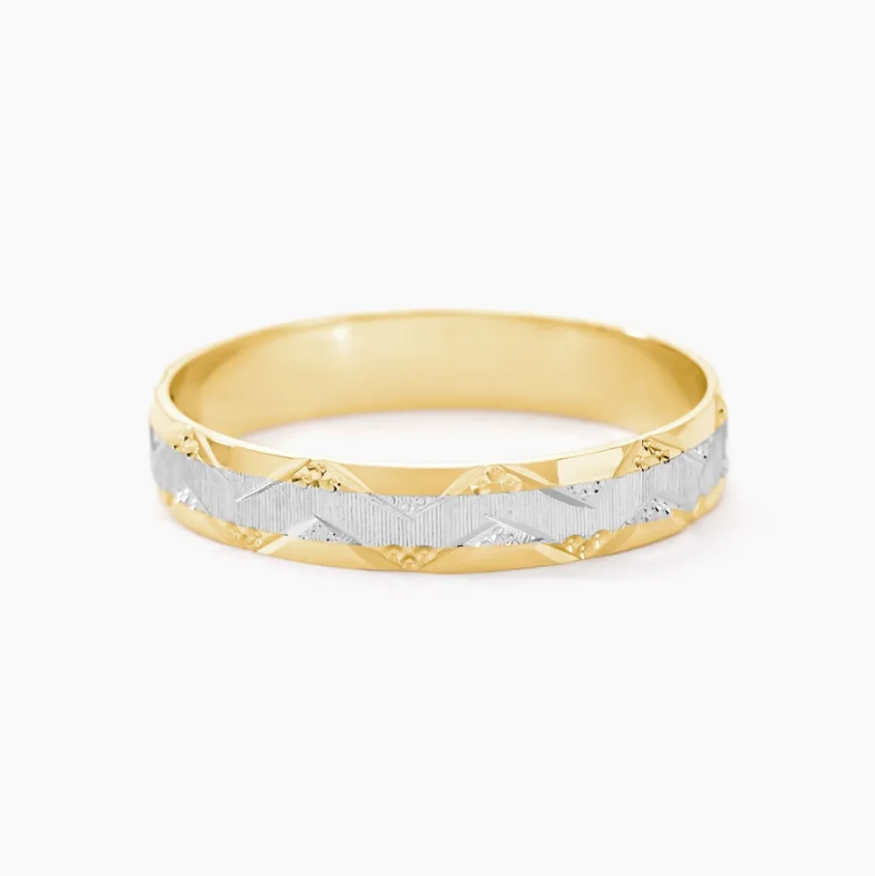 Alliance Clotilde Demi Jonc Classique Or Bicolore