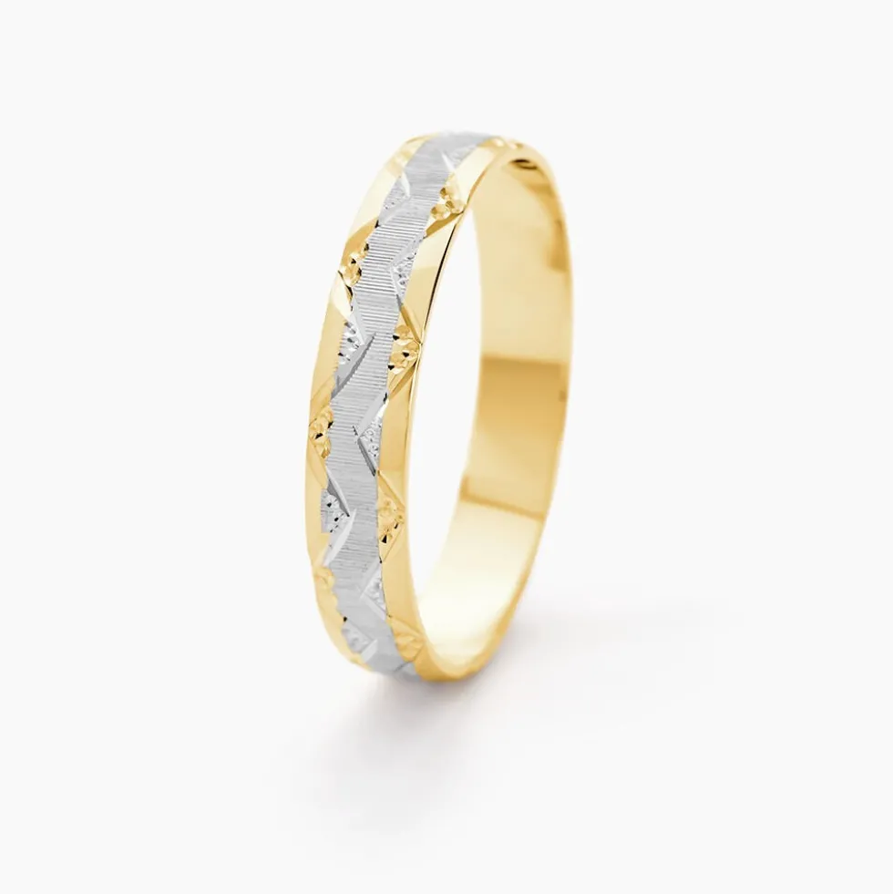 Alliance Clotilde Demi Jonc Classique Or Bicolore