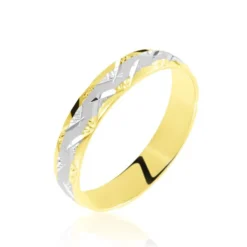 Alliance Clotilde Ruban Plat Or Bicolore