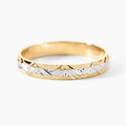 Alliance Clotilde Ruban Plat Or Bicolore