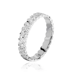 Alliance Dentelle 2 Rangs Diamantee Or Blanc