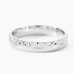 Alliance Fantaisie Diamantee Ruban Plat Or Blanc