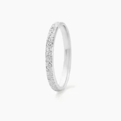 Alliance Fantaisie Diamantee Ruban Plat Or Blanc