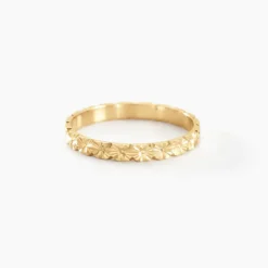 Alliance Fleur Diamantee Ruban Plat Or Jaune