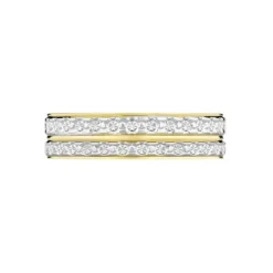 Alliance Grain De Folie Diamantee Ruban Plat Or Bicolore