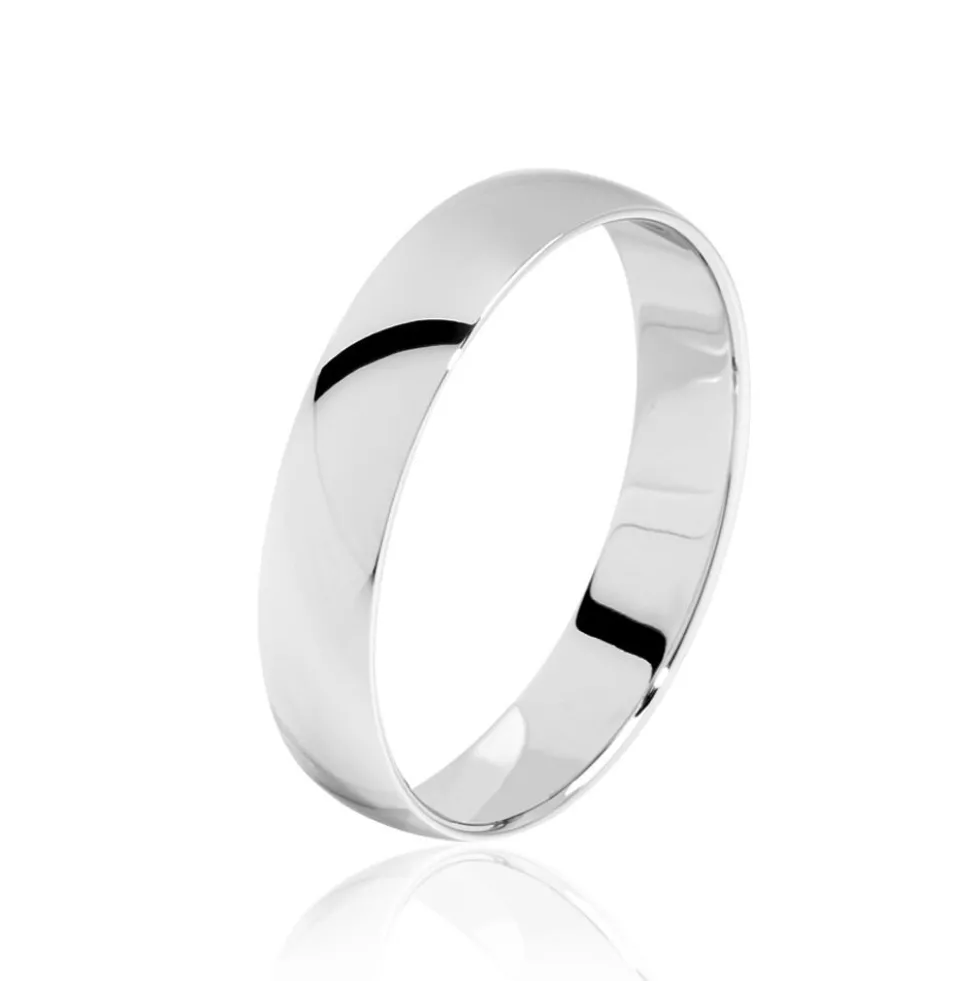 Alliance Irais Demi Jonc Classique Or Blanc