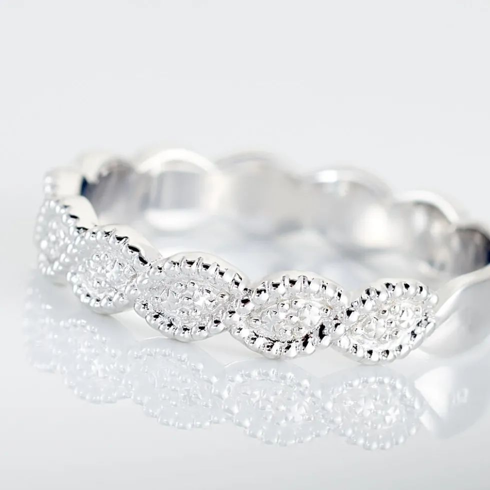 Alliance Marielle Ruban Plat Or Blanc