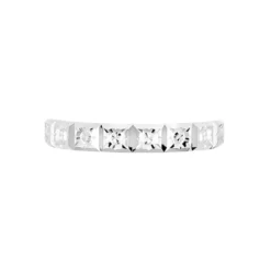 Alliance Marya Carree Diamantee Ruban Plat Or Blanc