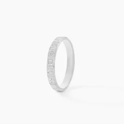 Alliance Marya Carree Diamantee Ruban Plat Or Blanc