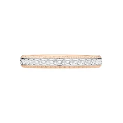 Alliance Multi Facettes Diamantee Demi Jonc Classique Or Bicolore