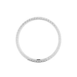 Alliance Multi Facettes Diamantee Ruban Plat Or Blanc