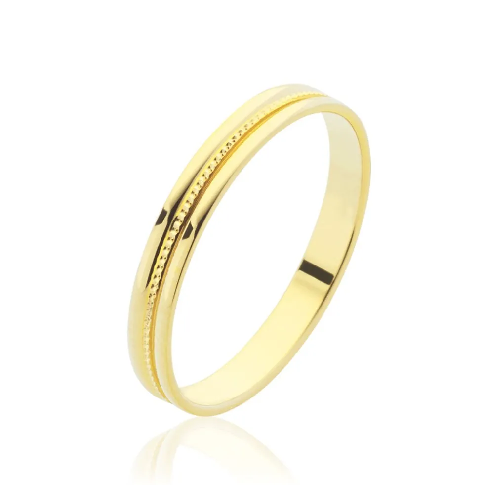 Alliance Perlee Ruban Plat Or Jaune