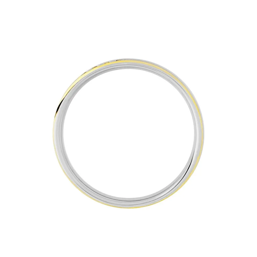 Alliance Serti Grains Ajoures Or Bicolore Diamant