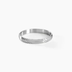 Alliance Soriya Demi Jonc Classique Argent Blanc