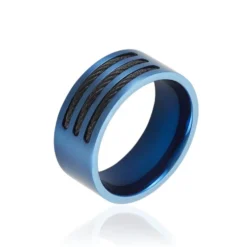 Bague Acier Bleu Luke