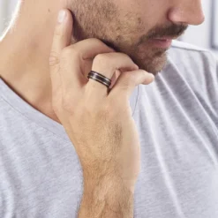 Bague Acier Rose
