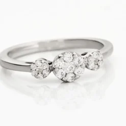 Bague Acil Argent Blanc Oxyde De Zirconium