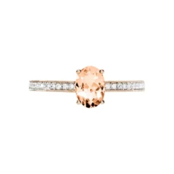 Bague Adelina Or Rose Morganite Et Oxyde De Zirconium
