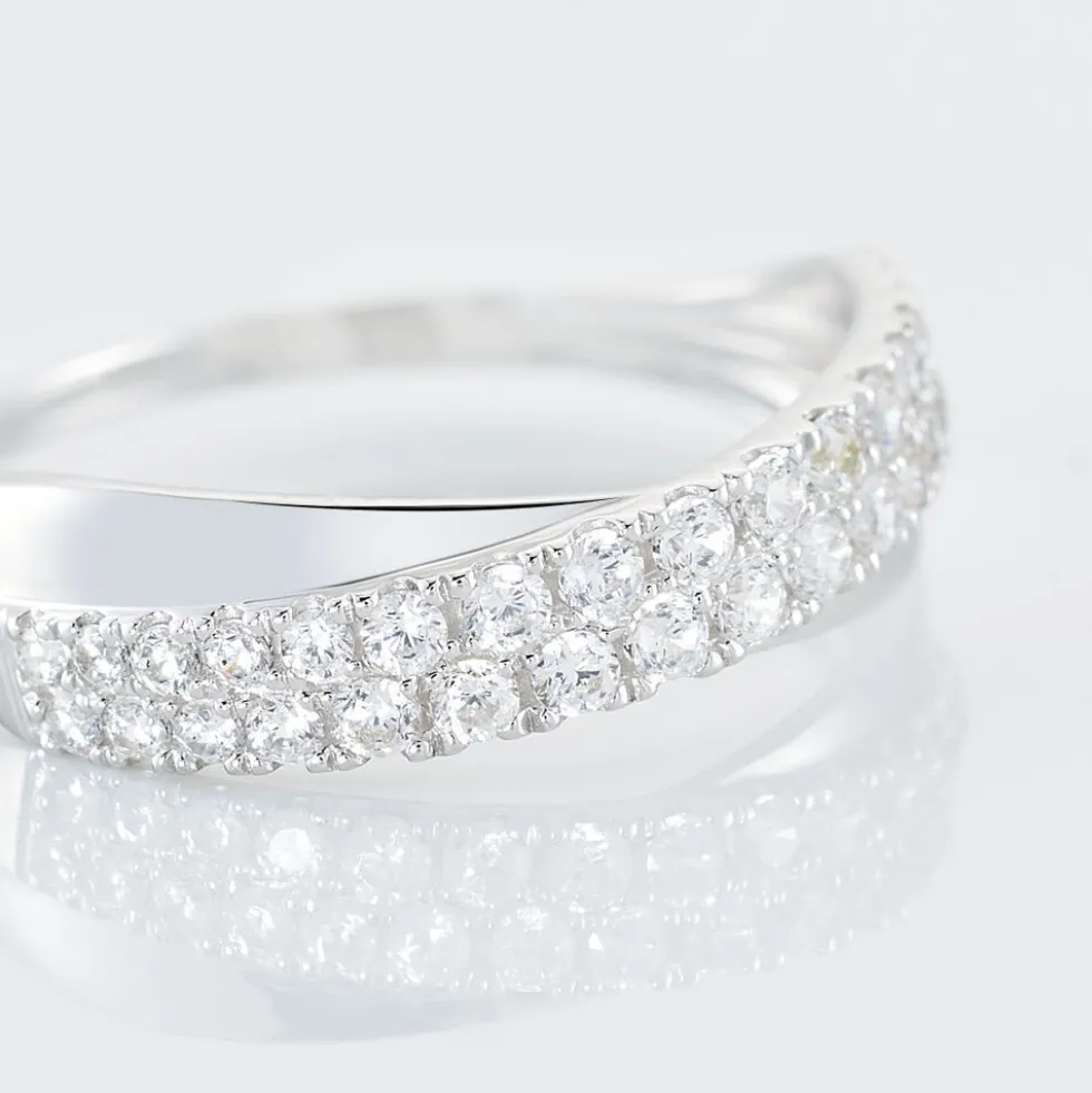 Bague Aglae Or Blanc Oxyde De Zirconium
