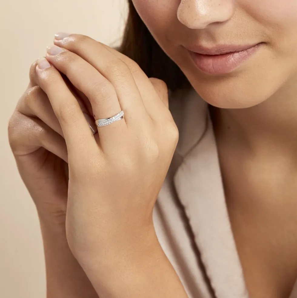 Bague Aglae Or Blanc Oxyde De Zirconium