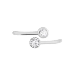 Bague Ajustable Mechte 1 Argent Blanc Oxyde De Zirconium