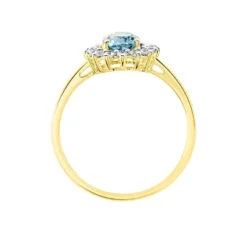 Bague Allande Or Jaune Topaze Et Oxyde De Zirconium