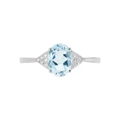 Bague Andreani Or Blanc Topaze Et Oxyde De Zirconium