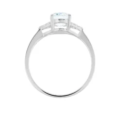 Bague Andreani Or Blanc Topaze Et Oxyde De Zirconium