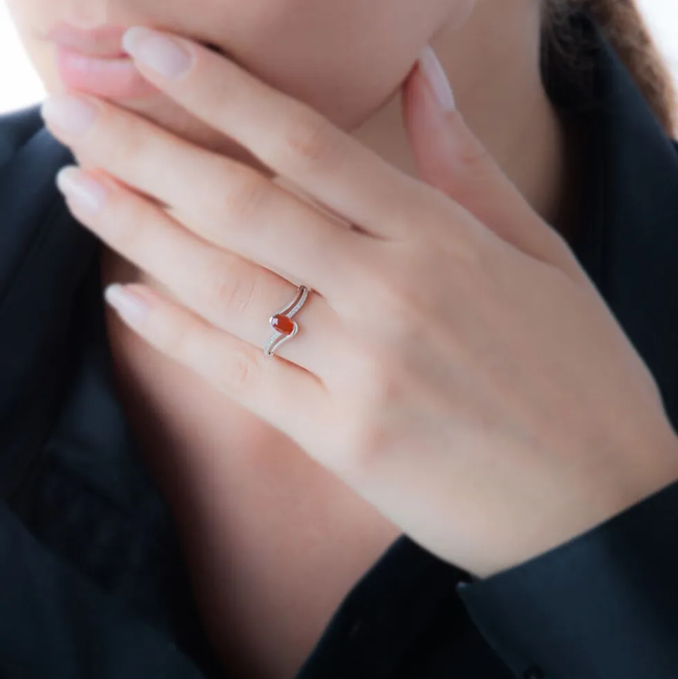 Bague Anja Or Blanc Emeraude Et Diamant