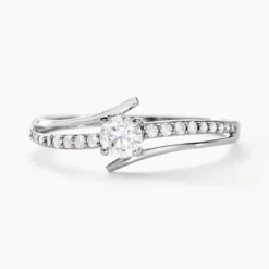 Bague April Or Blanc Oxyde De Zirconium