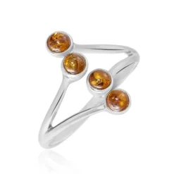 Bague Argent Blanc Accorus Ambre