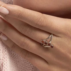 Bague Argent Blanc Accorus Ambre