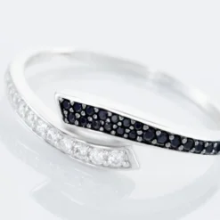 Bague Argent Blanc Agafya Oxydes De Zirconium