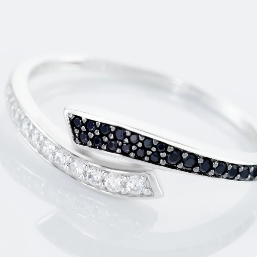Bague Argent Blanc Agafya Oxydes De Zirconium