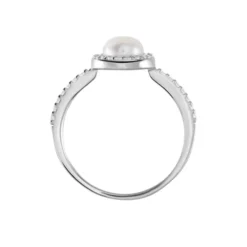 Bague Argent Blanc Suada Perle De Culture Oxyde De Zirconium