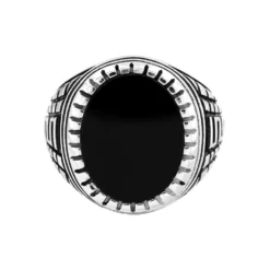 Bague Argent Blanc Thimeo Agathe Noire
