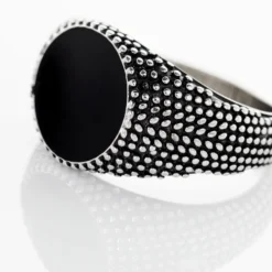 Bague Argent Blanc Tom Email Noir
