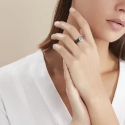 Bague Argent Blanc Valérie Oxyde De Zirconium Et Céramique