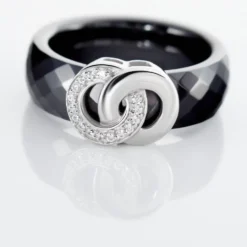 Bague Argent Blanc Valérie Oxyde De Zirconium Et Céramique
