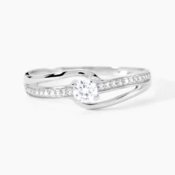 Bague Armelle Or Blanc Oxyde De Zirconium