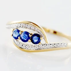 Bague Aurora Or Bicolore Saphir Et Diamant