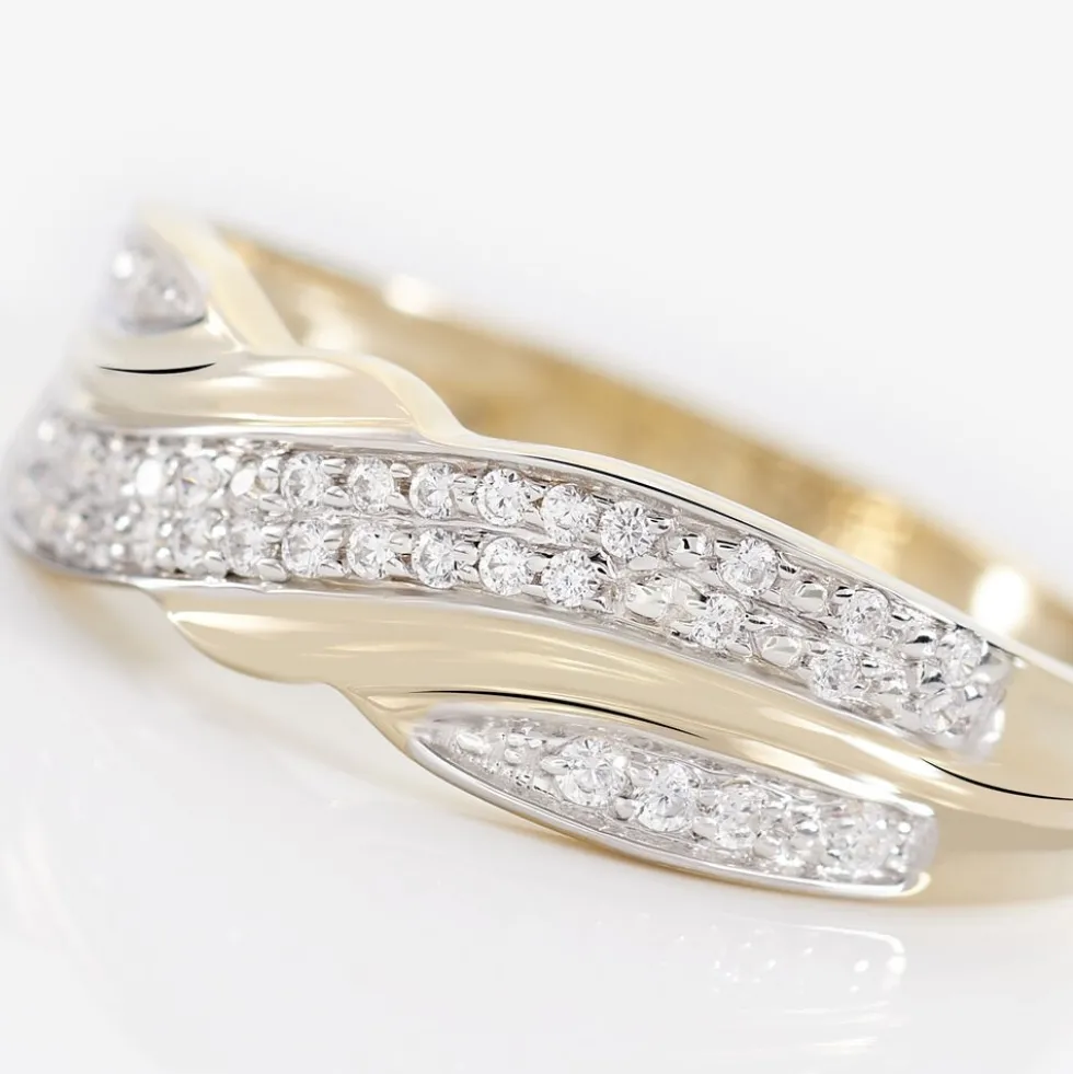 Bague Bandeau Or Jaune Oxyde De Zirconium