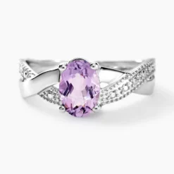 Bague Candice Or Blanc Amethyste