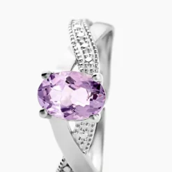 Bague Candice Or Blanc Amethyste