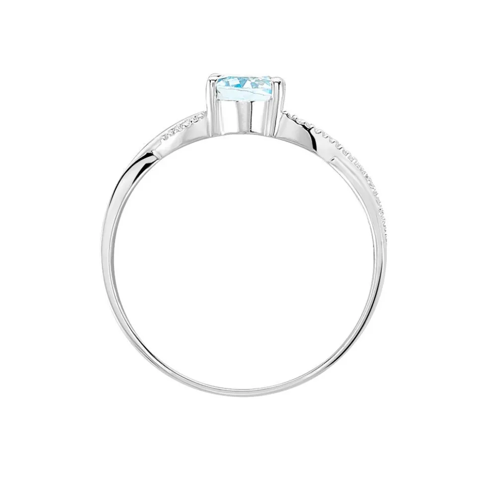 Bague Candice Or Blanc Topaze