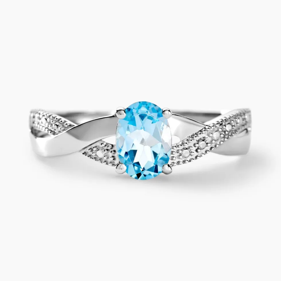 Bague Candice Or Blanc Topaze
