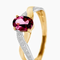 Bague Candice Or Jaune Rhodolite