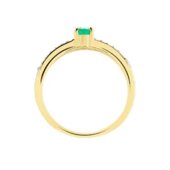 Bague Carlton Or Jaune Emeraude Diamant
